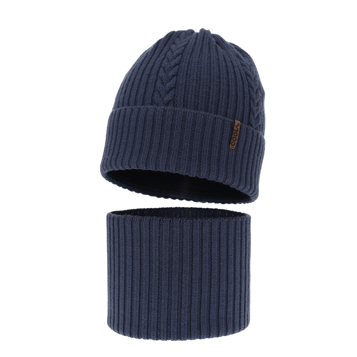 Jongens winter set, donkerblauw, 100% Merino Wol, Wilson