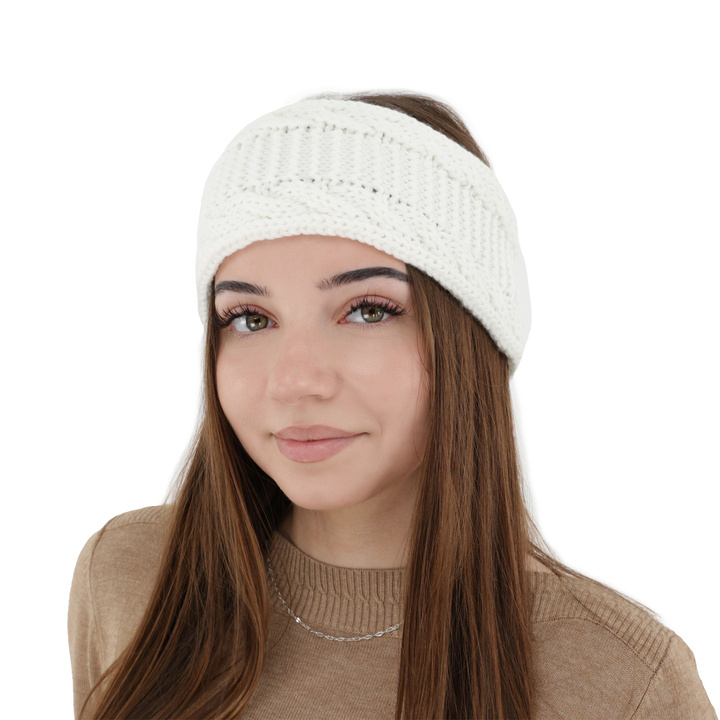 Dames winter hoofdband, creme, Bera