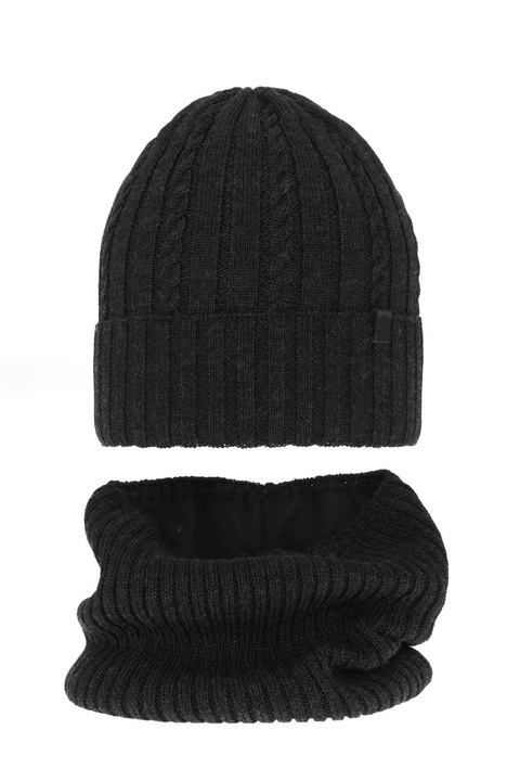 Jongens winter set, donkergrijs, met merinowol, gevoerd met fleece, Kairo