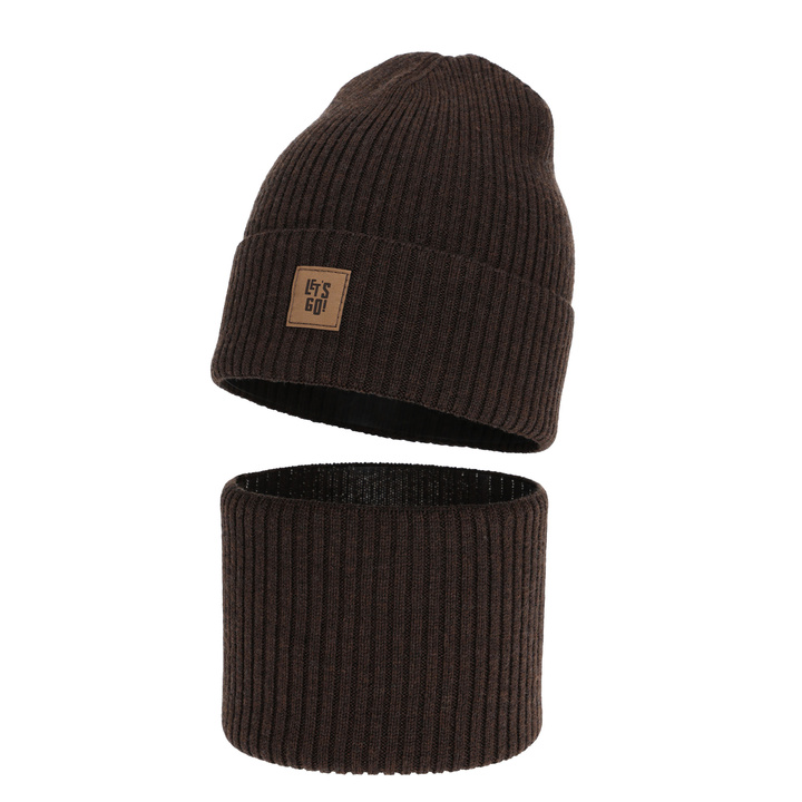 Jongens herfst/lente set, bruin, 100% Merino Wol, Vanto