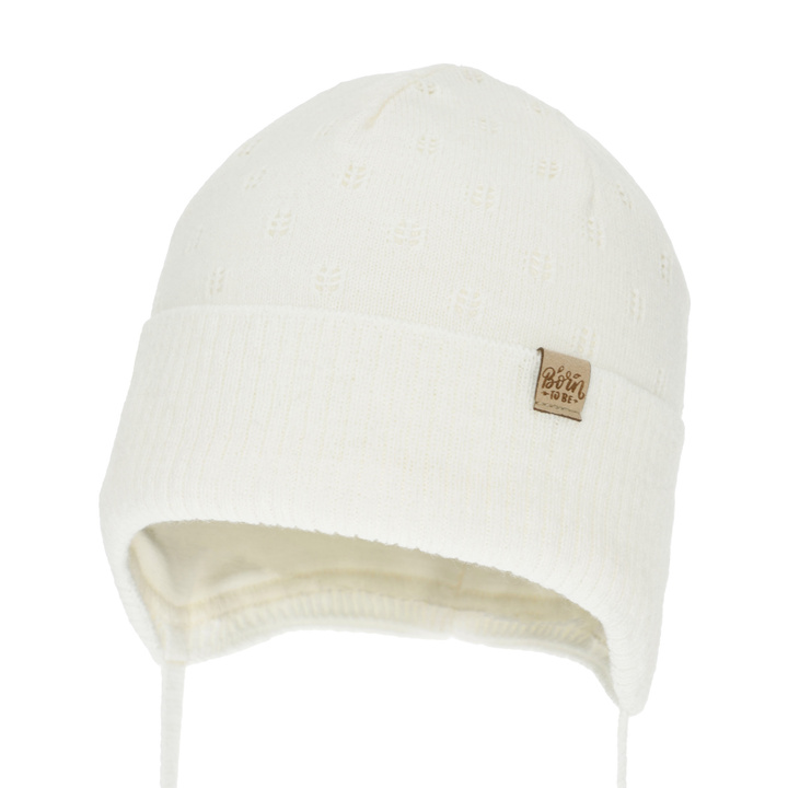 Tyttöjen syys/kevät pipo, kerma, nauhoilla, Froya