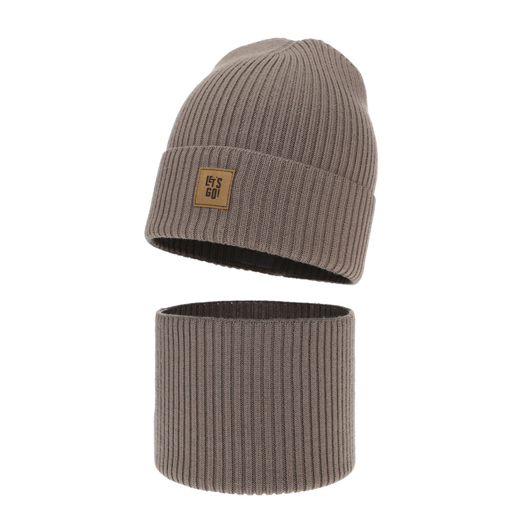 Jongens herfst/lente set, bruin, 100% Merino Wol, Vanto