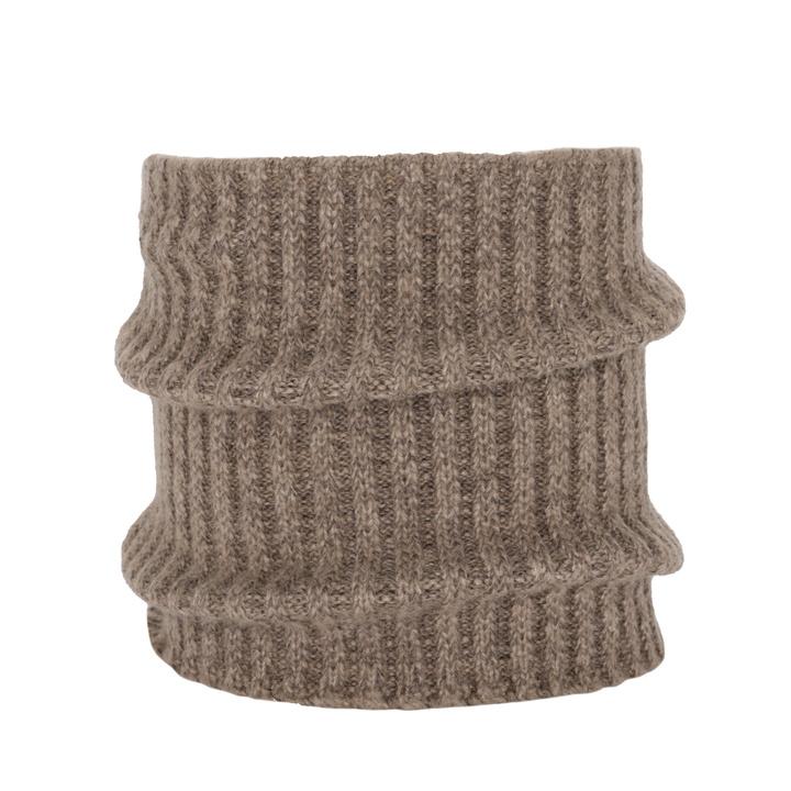 Heren winter buissjaal, donker beige, met merinowol, Best