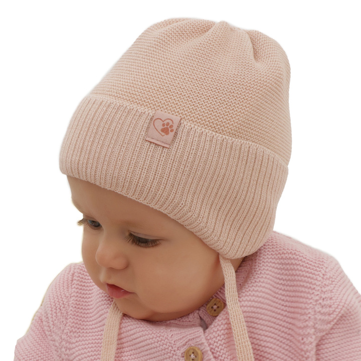 Meisjes wintermuts, morelowa, met bindkoorden, met merinowol, Dari