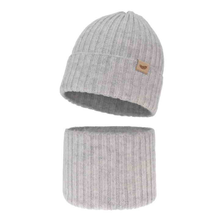 Meisjes winter set, grijs, met merinowol, Karmina