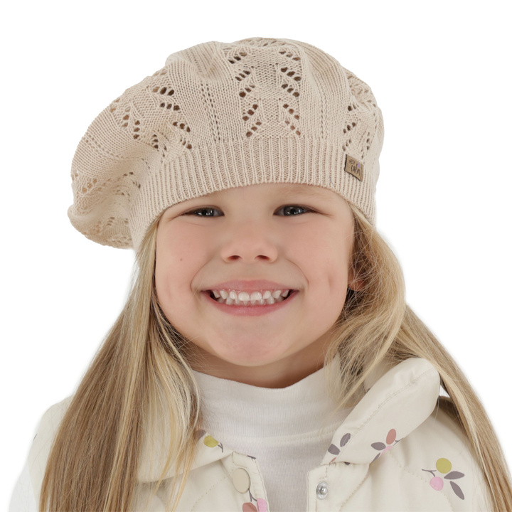Tyttöjen syys/kevät beret, beige, Kevira