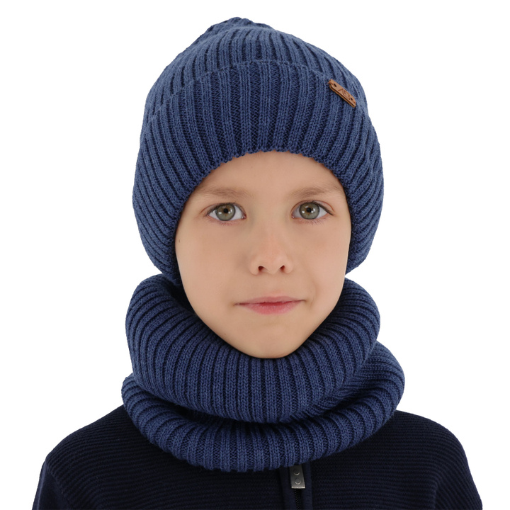 Jongens winter set, blauw, met merinowol, Palermo