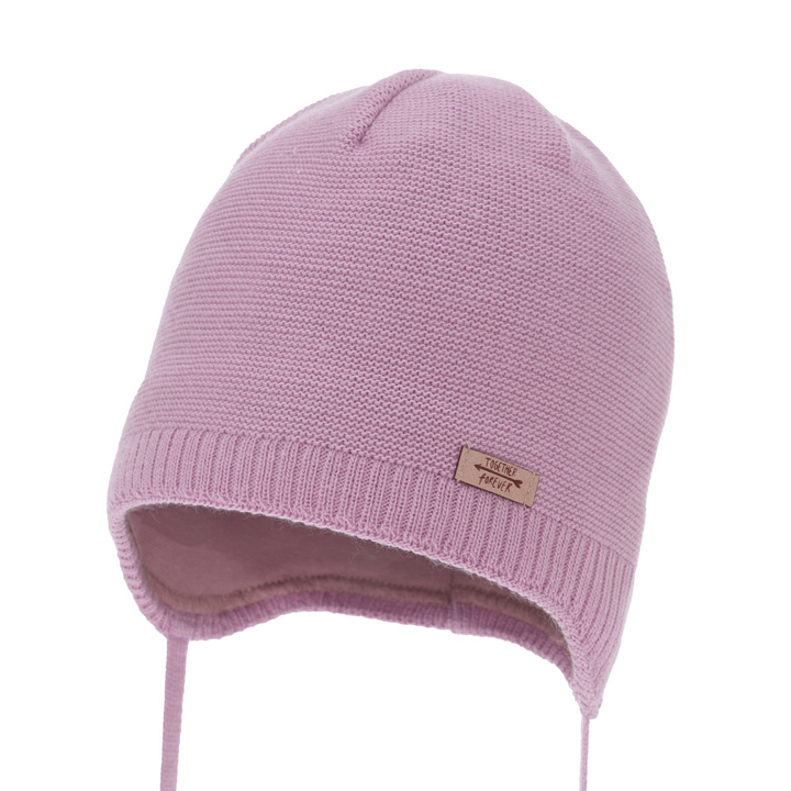 Tyttöjen syys/kevät pipo, wrzosowa, nauhoilla, Svenja