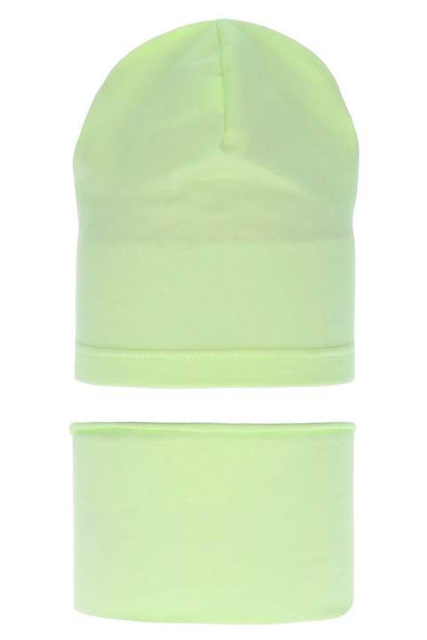 Meisjes herfst/lente set muts en buissjaal, limonki, katoenen, Hazelka