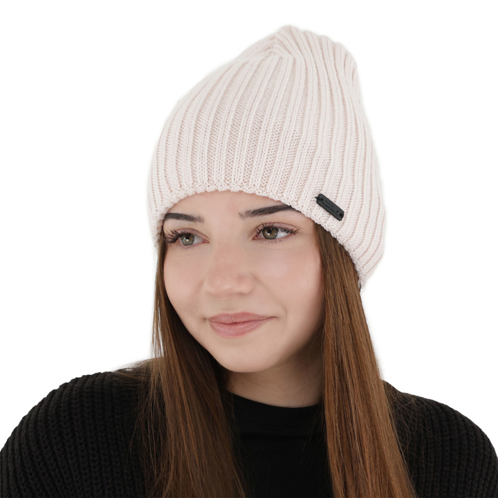 Naisten talvipipo, vaaleanpunainen, merinovillalla, Soletta