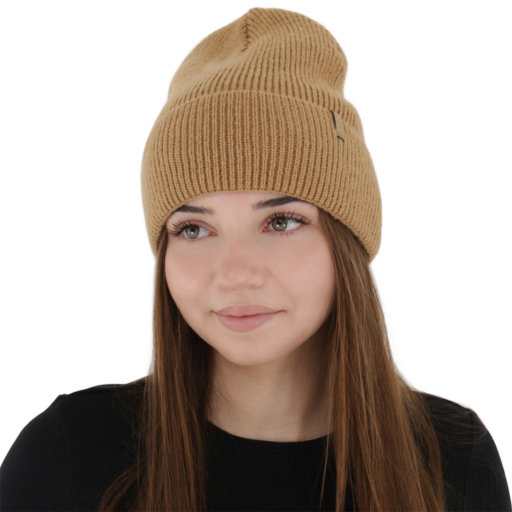 Naisten talvipipo, camel, merinovillalla, Tahoe