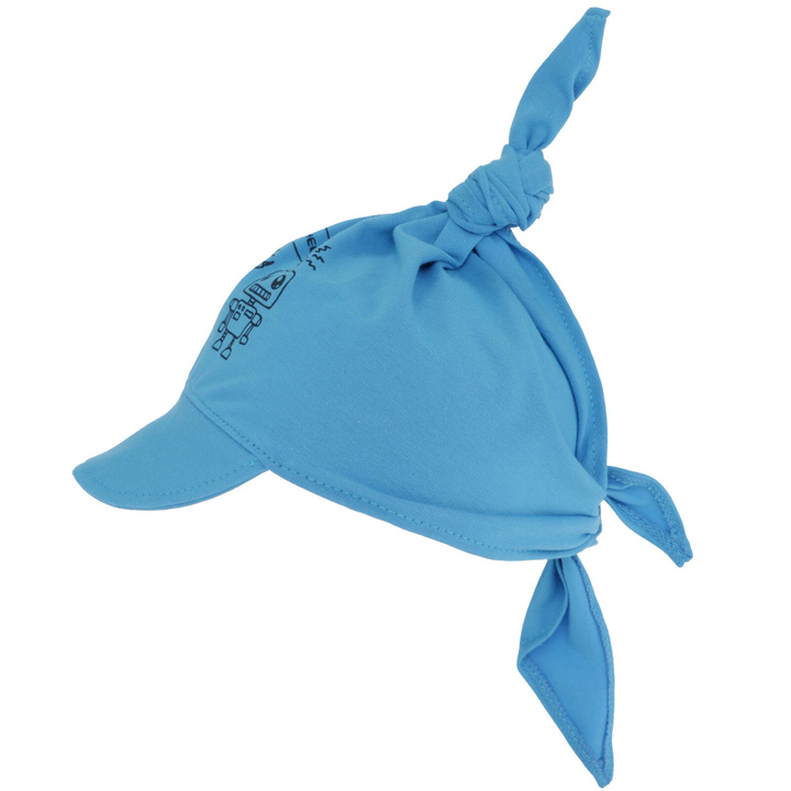 Jongens katoenen hoofddoek met klep, blauw, Robik