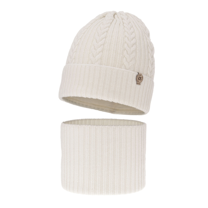 Meisjes winter set, wit, 100% Merino Wol, Jenny