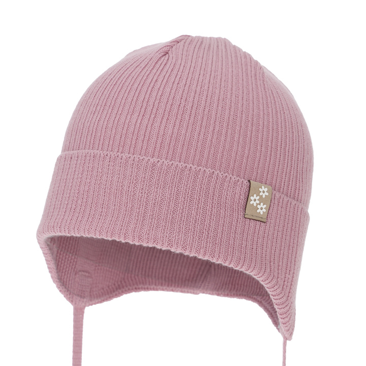 Tyttöjen syys/kevät pipo, wrzosowa, nauhoilla, 100% puuvilla, Lunara