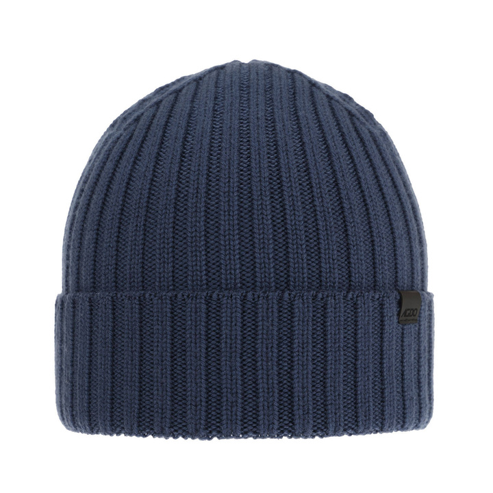 Heren wintermuts, blauw, 100% Merino Wol, Nathan