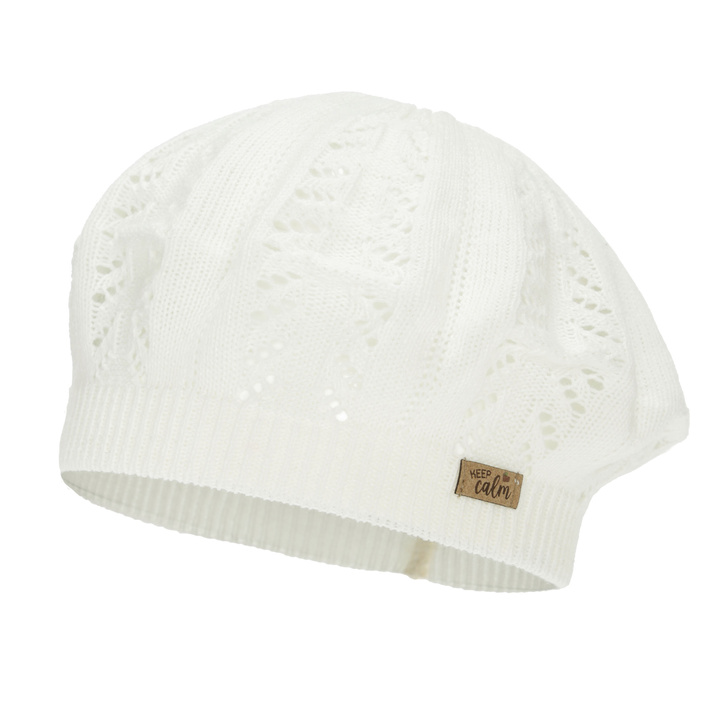 Tyttöjen syys/kevät beret, kermanvärinen, Kevira