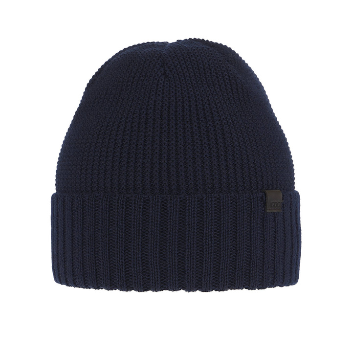 Heren wintermuts, blauw, met merinowol, Sewer