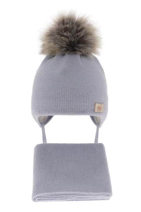 Jongens winter set, lichtblauw, met merinowol, met bindkoorden, Anastazy