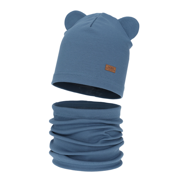 Jongens herfst/lente set muts en buissjaal, blauw, Gregory