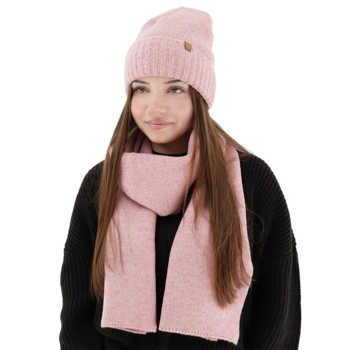 Naisten talvisetti: pipo ja huivi, punainen, Shasta