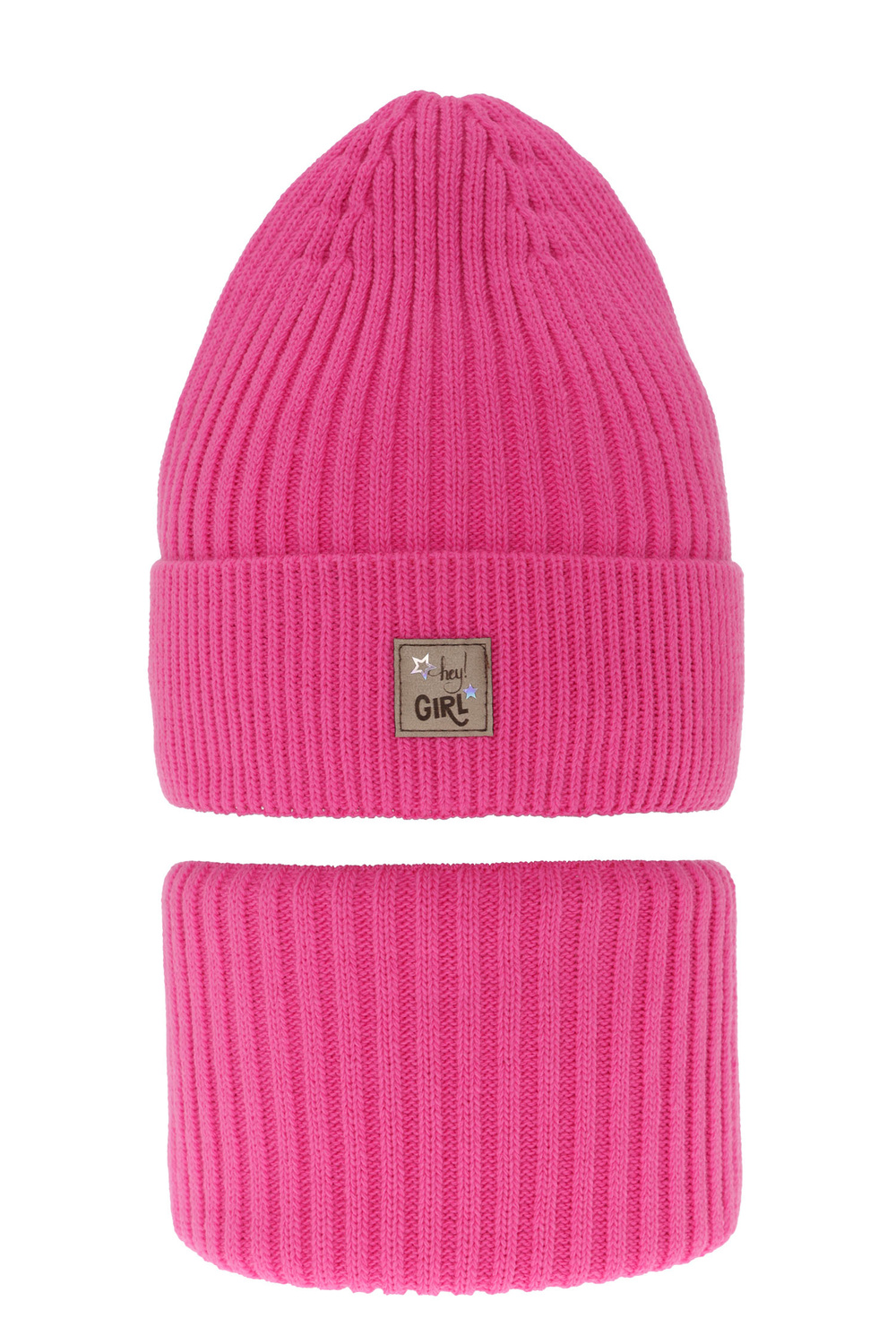 Meisjes winter set muts en buissjaal, roze, Georgina