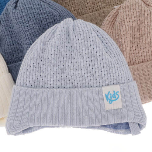 Jongens herfst/lente muts, blauw, met bindkoorden, Galvani