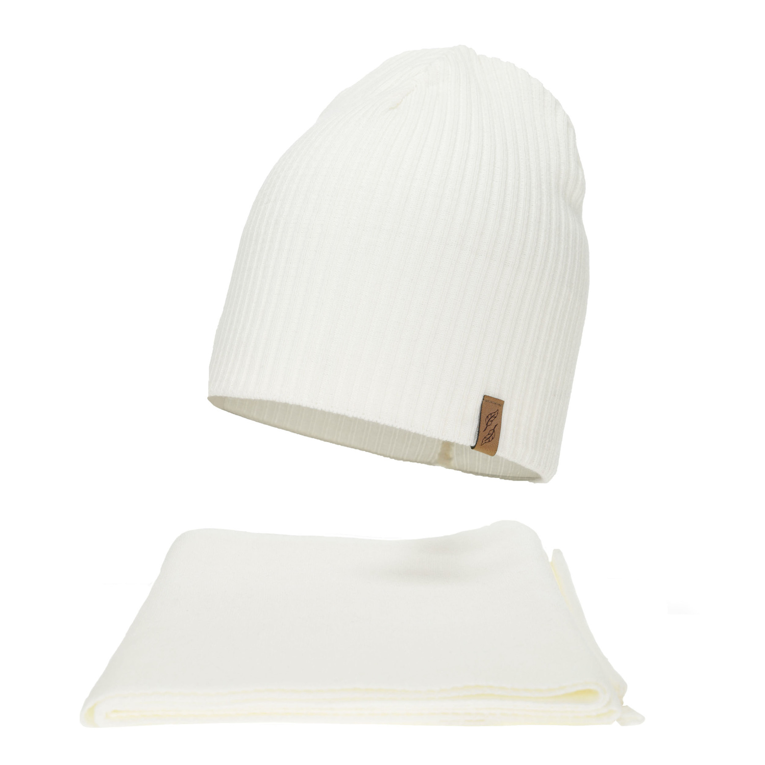 Naisten talvisetti: pipo ja huivi, kremowy, Fena