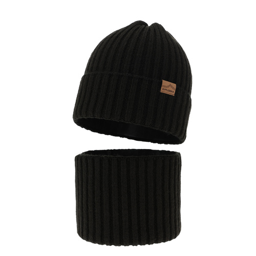 Jongens winter set, zwart, met merinowol, Karmin