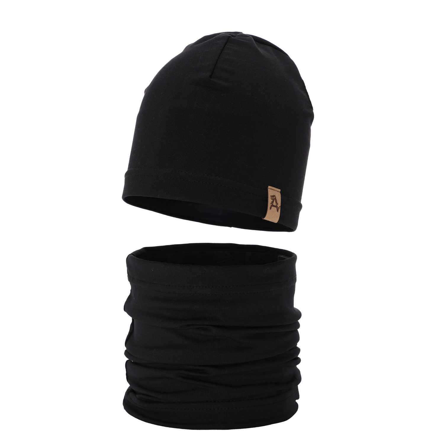 Jongens herfst/lente set muts en buissjaal, zwart, Griffin