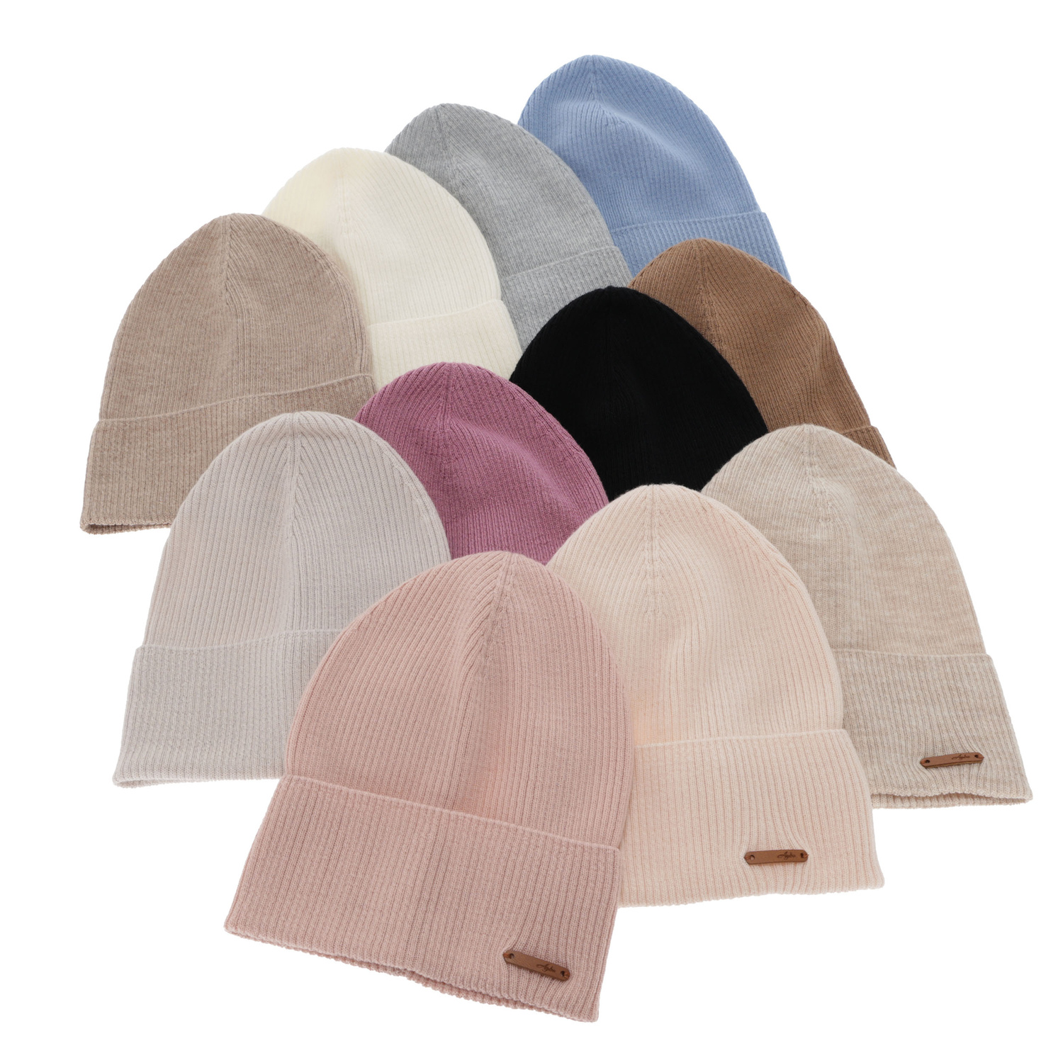 Naisten syys/kevät pipo, beige, 100% Merinovilla, Flerra