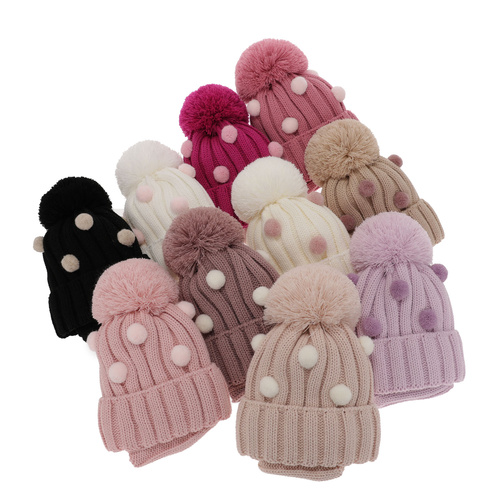 Meisjes winter set, zwart, met garen pompon, Hekate