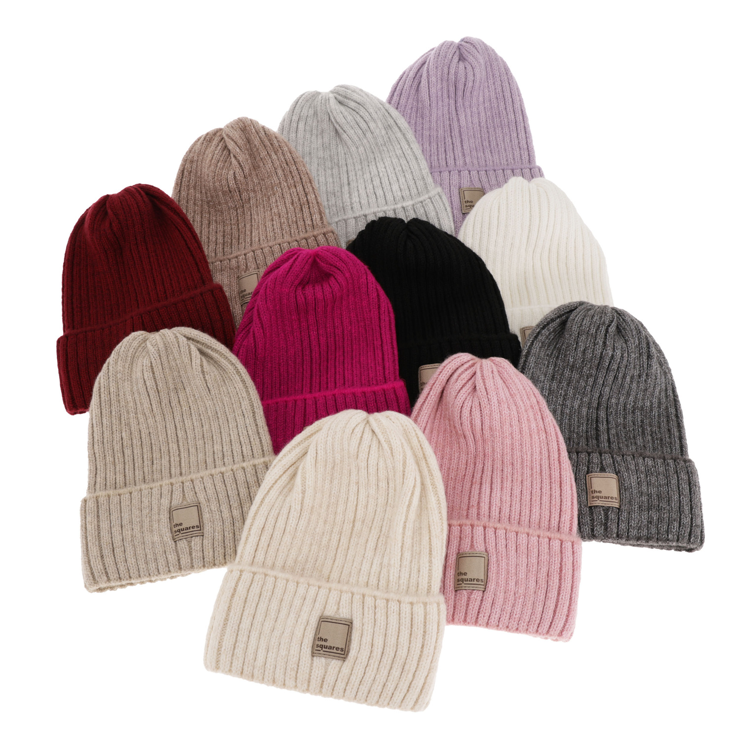 Dames wintermuts, roze, met merinowol, Benedetta