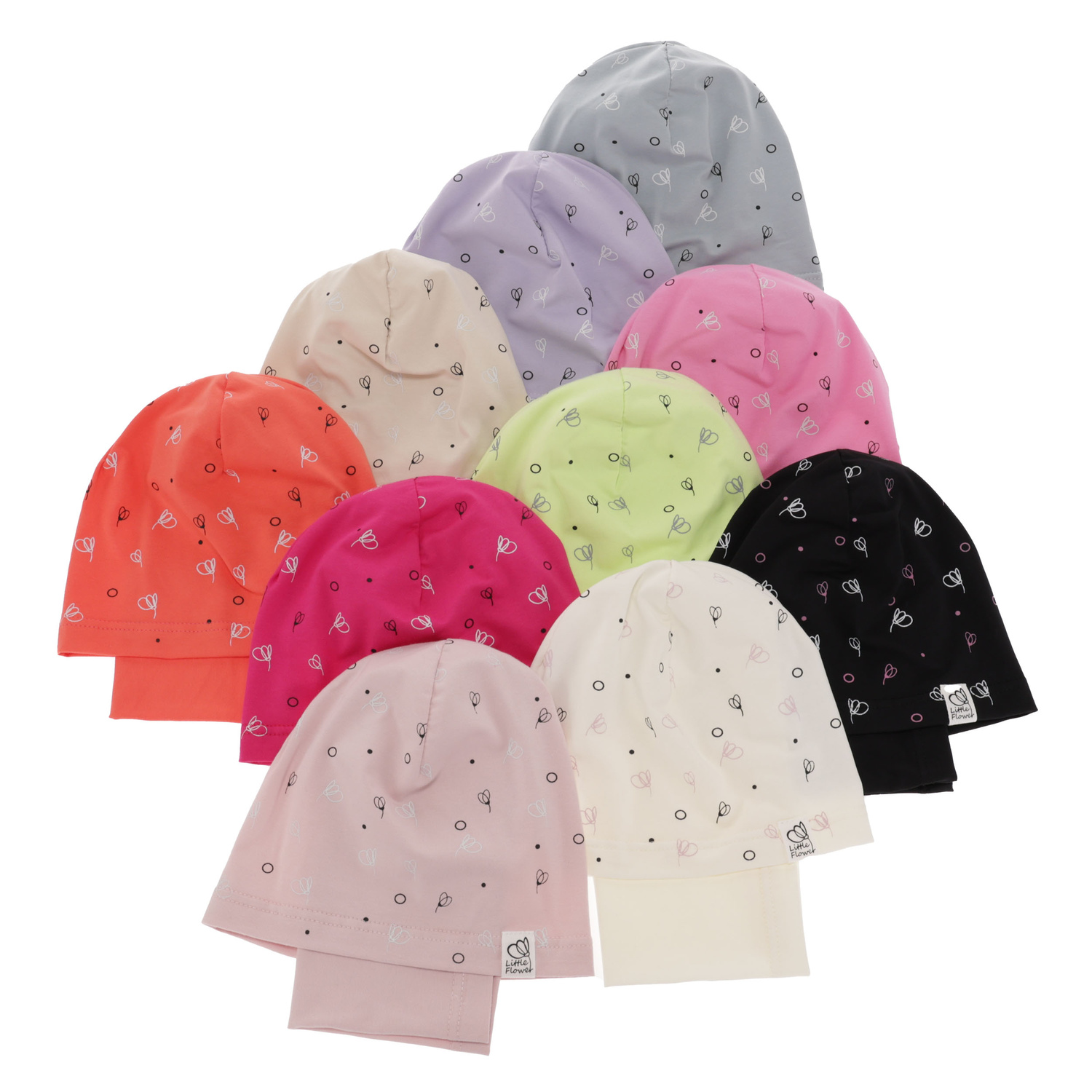 Meisjes herfst/lente set muts en buissjaal, grijs, katoenen, Fiora