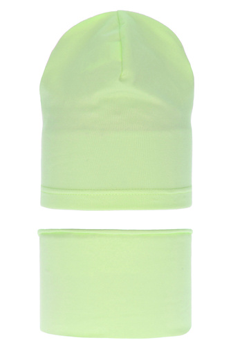 Meisjes herfst/lente set muts en buissjaal, limonki, katoenen, Hazelka