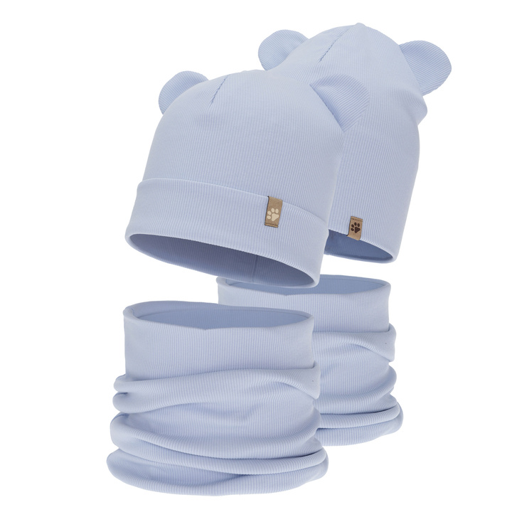 Poikien syys/kevät setti: pipo ja putkihuivi, vaaleansininen, Farim