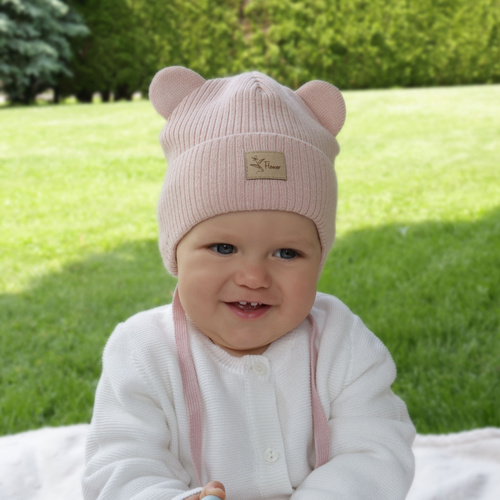 Tyttöjen syys/kevät pipo, beige, nauhoilla, Djona