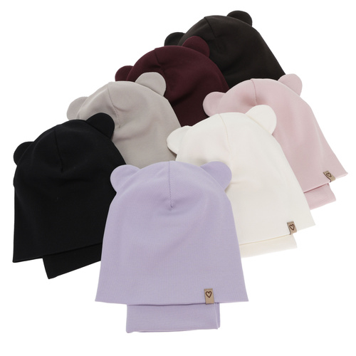 Tyttöjen syys/kevät setti: pipo ja putkihuivi, beige, puuvillaa, Luminia