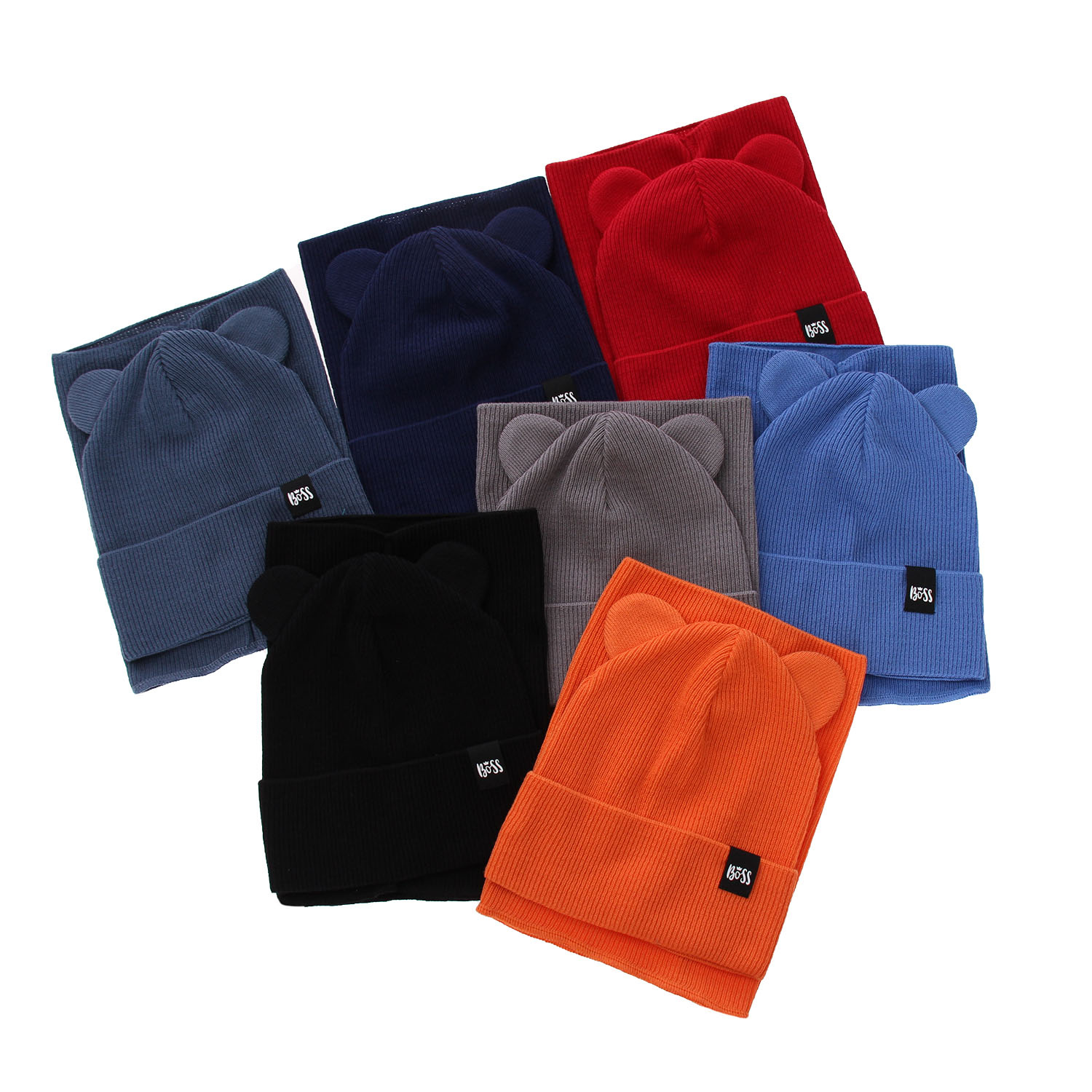 Jongens herfst/lente set muts en buissjaal, puuvillalla, blauw, Grajan