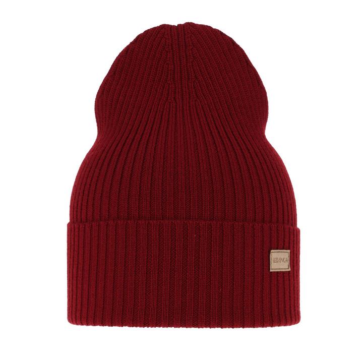 Dames winter, lente muts, bordeaux, 100% Merino Wol, Sophie