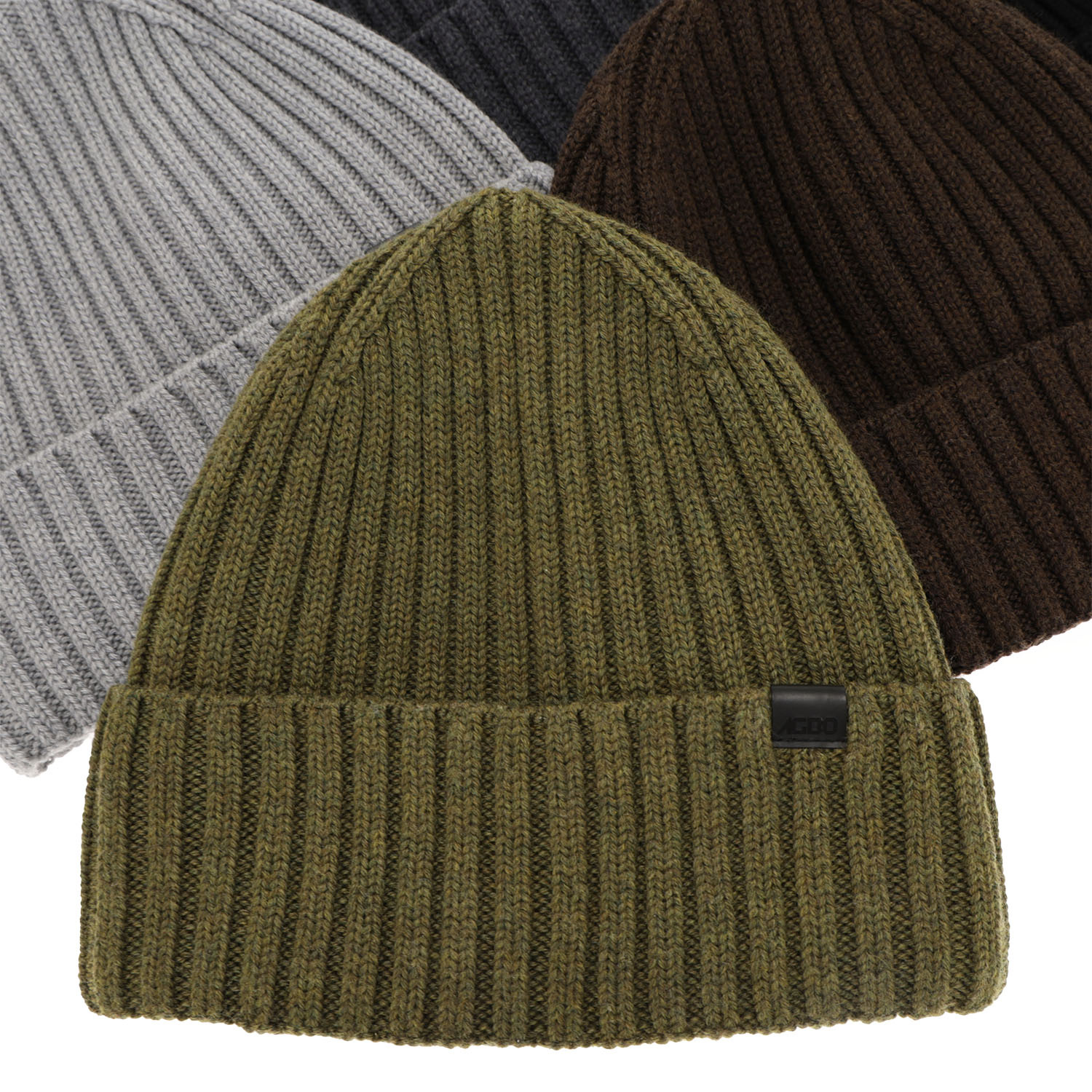 Heren wintermuts, zwart, 100% Merino Wol, Nathan