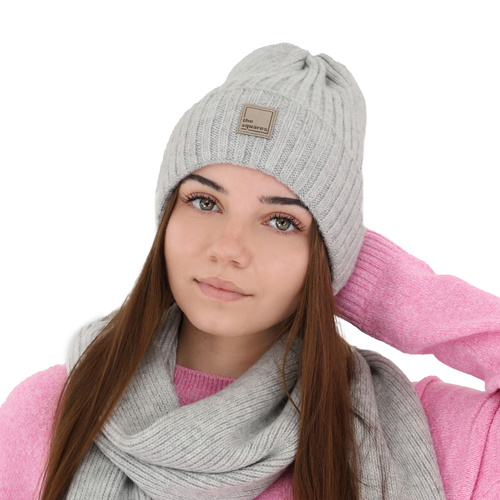 Dames wintermuts, donkergrijs, met merinowol, Benedetta