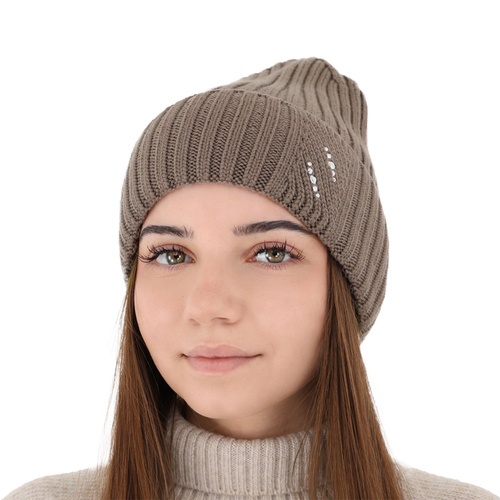 Dames wintermuts, roze, 100% Merino Wol, Ariga