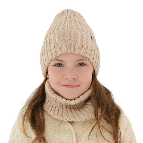 Meisjes winter set muts en buissjaal, paars, Mitti
