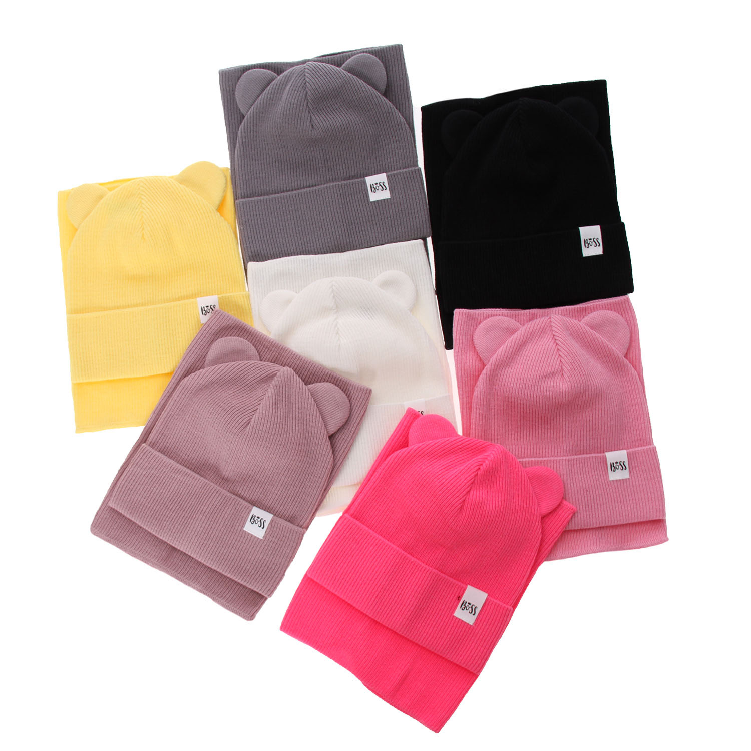 Meisjes herfst/lente set muts en buissjaal, puuvillalla, kremowy, Kajra