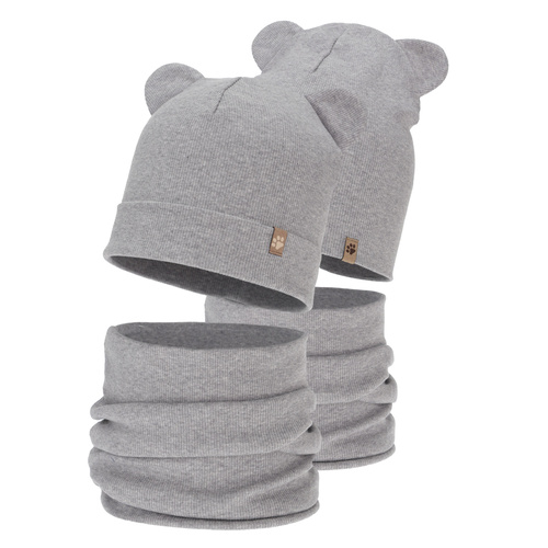 Poikien syys/kevät setti: pipo ja putkihuivi, harmaa, Farim