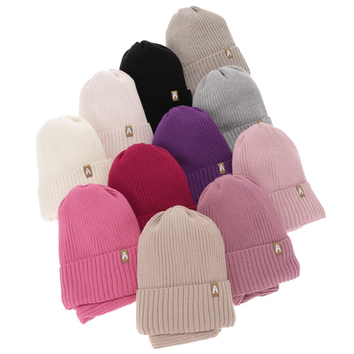 Meisjes winter set, roze, met merinowol, gevoerd met katoen, Peggy
