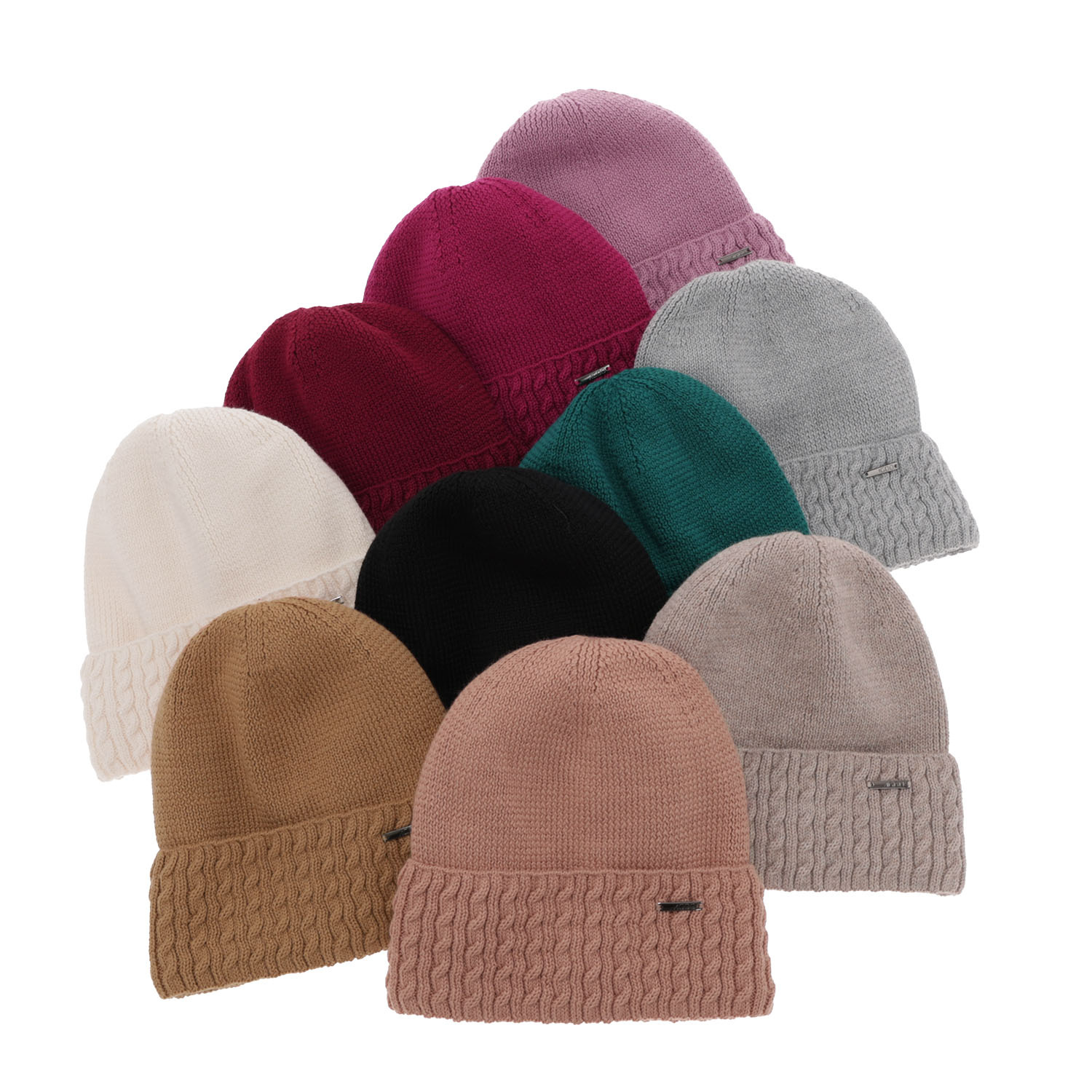 Dames wintermuts, roze, met merinowol, Febe