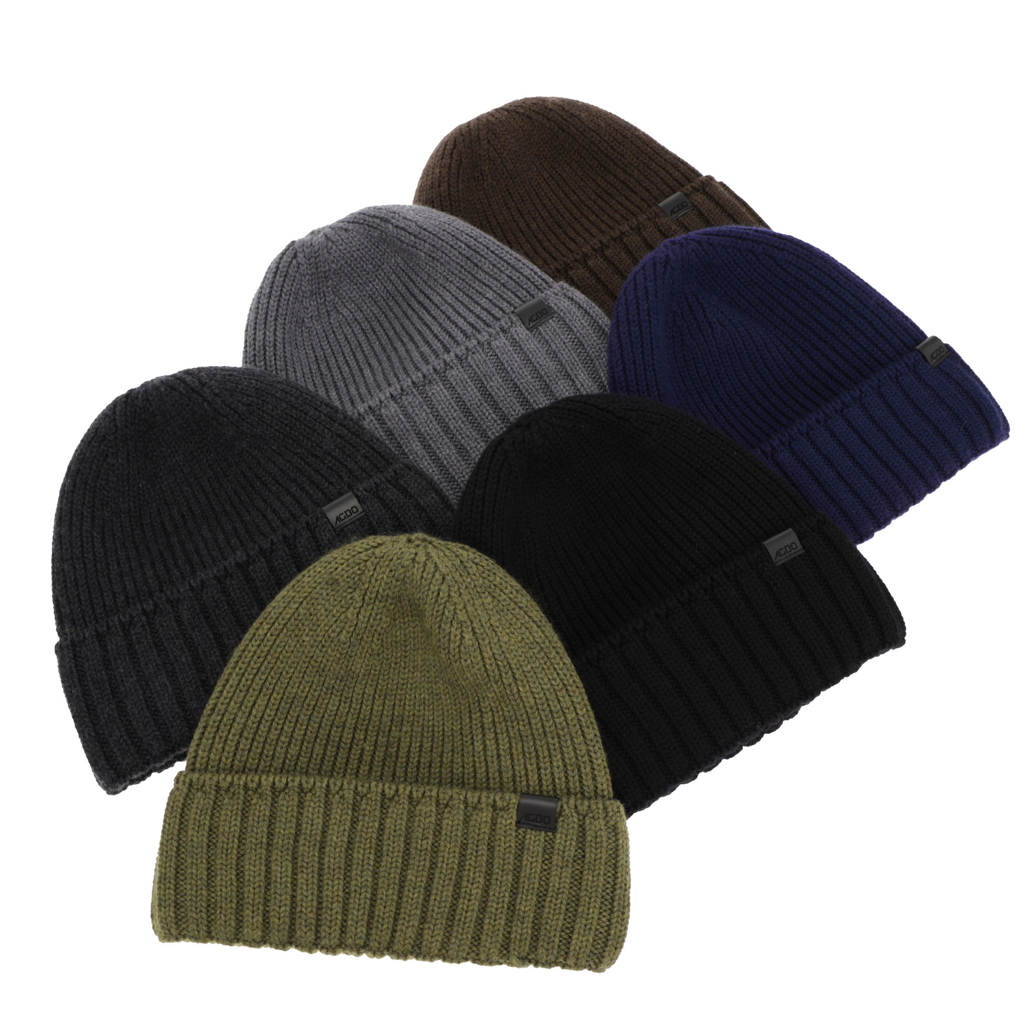 Heren wintermuts, blauw, 100% Merino Wol, nahtlos, Bruner