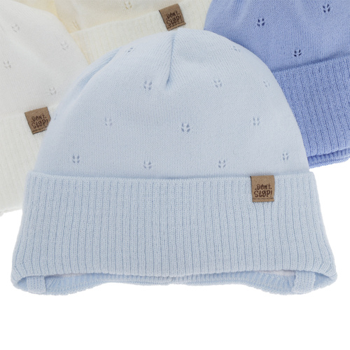 Poikien syys/kevät pipo, beige, nauhoilla, Leif