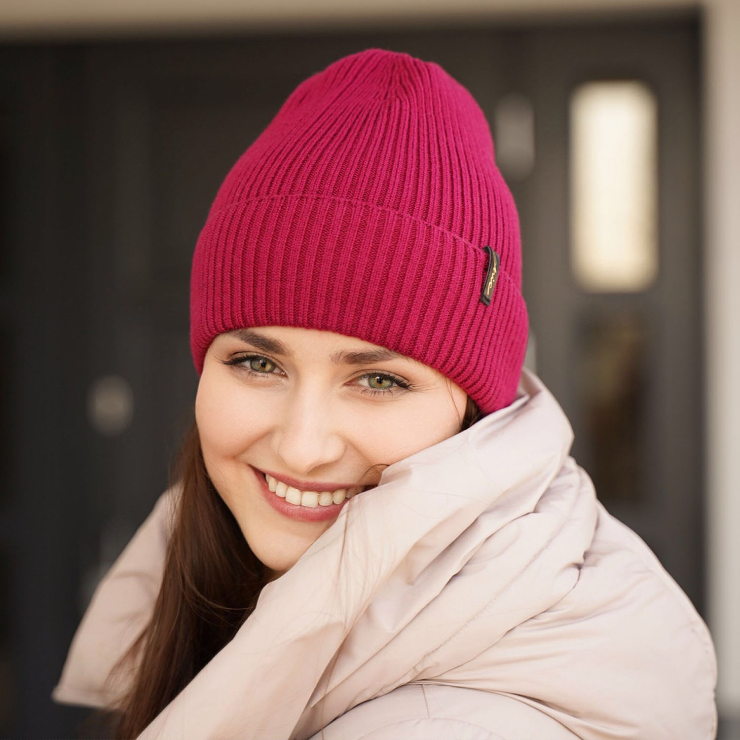 Dames wintermuts, winter, kremowa, 100% Merino Wol, Megan